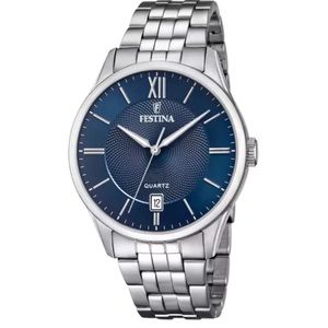 NEW FESTINA MEN'S BLUE STAINLESS STEEL WATCH F20425/2 known European Brand